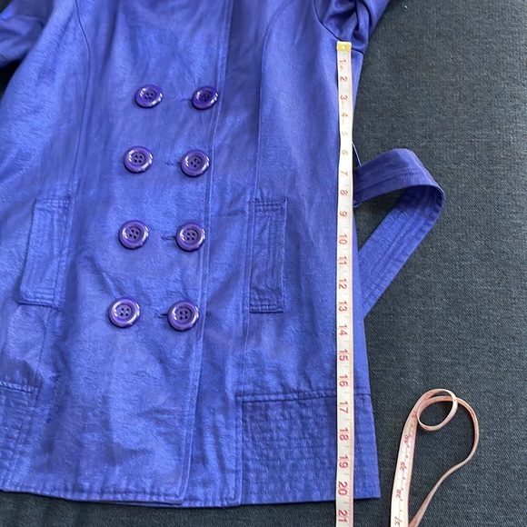A.Y.K. GIRLS SHIMMER PERIWINKLE PURPLE TRENCH COAT - Picture 15 of 15